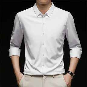 Camisa Elastech Social Anti Amassados + Brinde Relogio Social